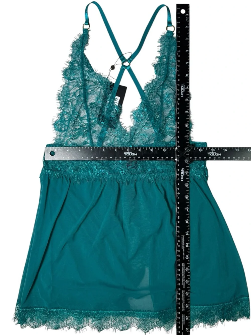 NWT House of Desire Teal Lace Babydoll Chemise Size S